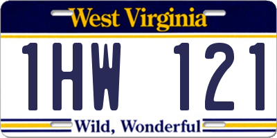 WV license plate 1HW121