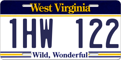 WV license plate 1HW122