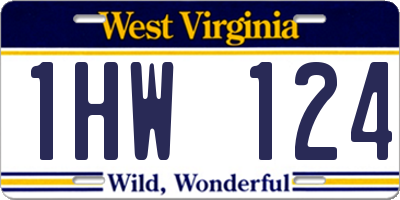 WV license plate 1HW124