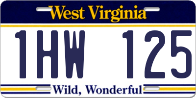 WV license plate 1HW125