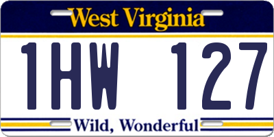 WV license plate 1HW127