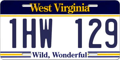 WV license plate 1HW129