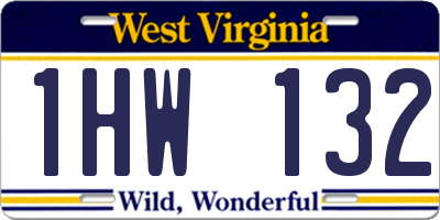 WV license plate 1HW132
