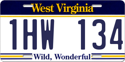 WV license plate 1HW134