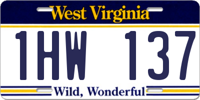 WV license plate 1HW137