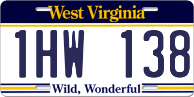 WV license plate 1HW138