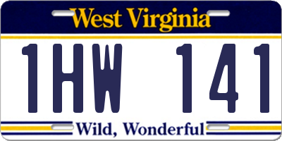 WV license plate 1HW141