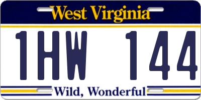 WV license plate 1HW144