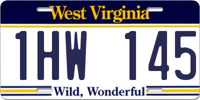 WV license plate 1HW145