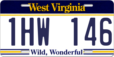 WV license plate 1HW146