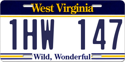 WV license plate 1HW147