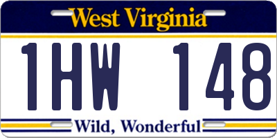 WV license plate 1HW148