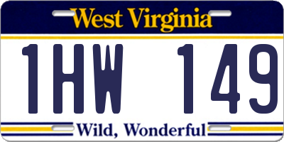 WV license plate 1HW149