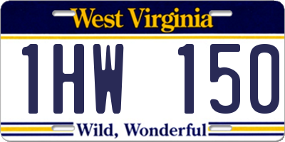 WV license plate 1HW150