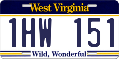 WV license plate 1HW151