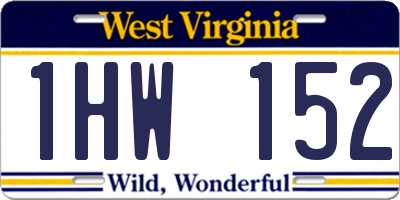 WV license plate 1HW152