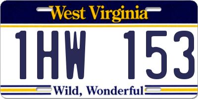 WV license plate 1HW153