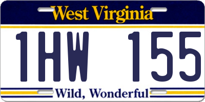 WV license plate 1HW155