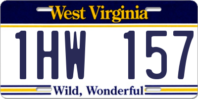 WV license plate 1HW157