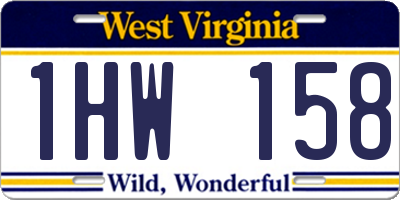 WV license plate 1HW158