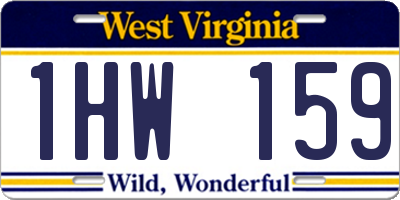 WV license plate 1HW159