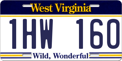 WV license plate 1HW160
