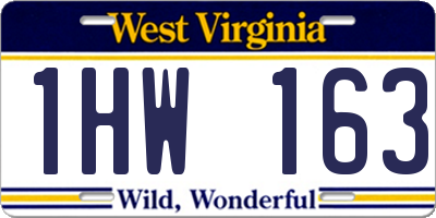 WV license plate 1HW163