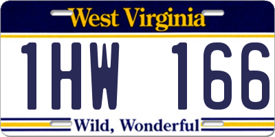 WV license plate 1HW166