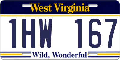WV license plate 1HW167