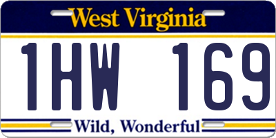 WV license plate 1HW169