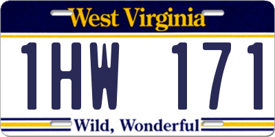 WV license plate 1HW171