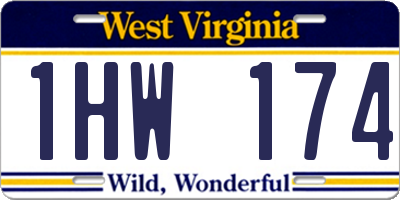 WV license plate 1HW174