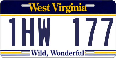 WV license plate 1HW177