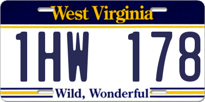 WV license plate 1HW178