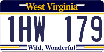WV license plate 1HW179