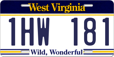 WV license plate 1HW181