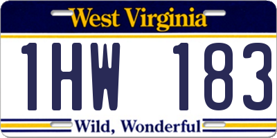 WV license plate 1HW183