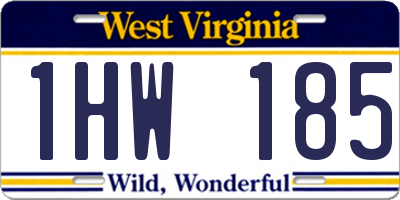 WV license plate 1HW185