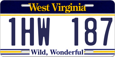 WV license plate 1HW187
