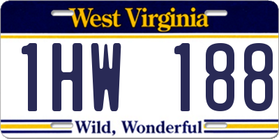 WV license plate 1HW188