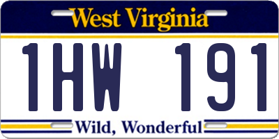 WV license plate 1HW191