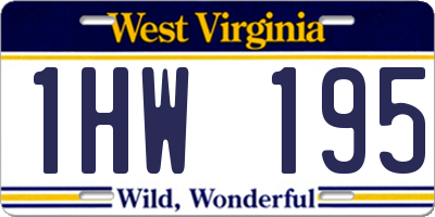 WV license plate 1HW195