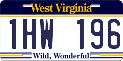 WV license plate 1HW196