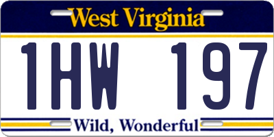 WV license plate 1HW197