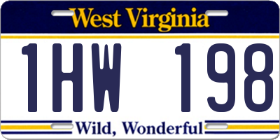 WV license plate 1HW198