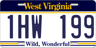 WV license plate 1HW199