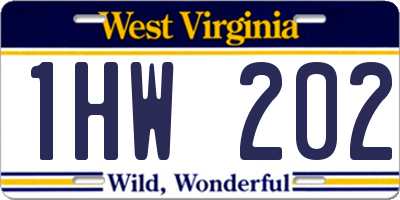 WV license plate 1HW202