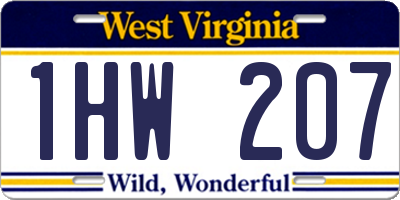WV license plate 1HW207