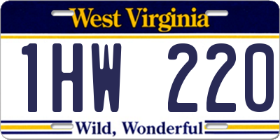 WV license plate 1HW220