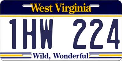 WV license plate 1HW224